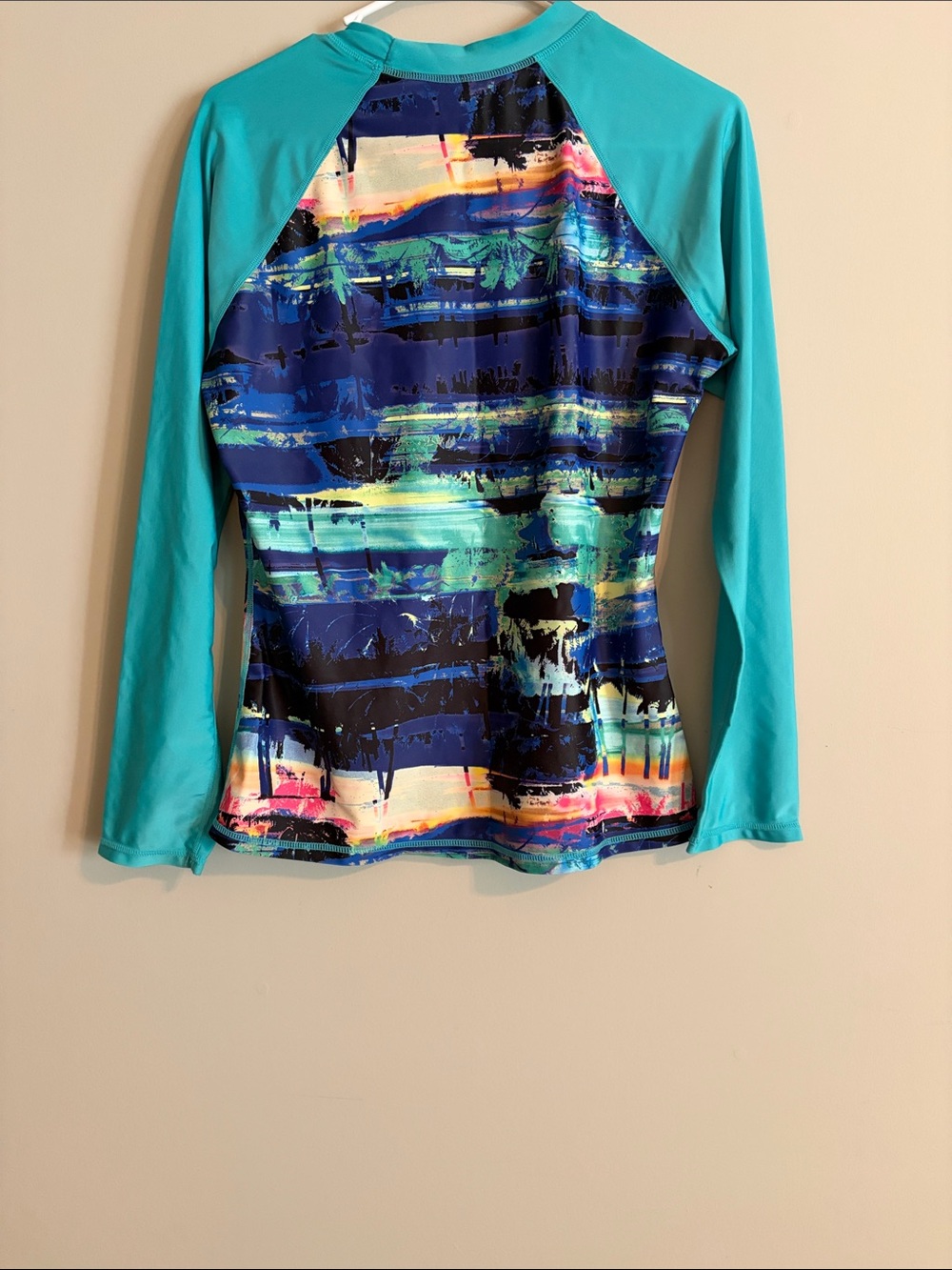 Women’s Teal & Blue Long-Sleeve Swim Rash Guard UPF 50+ - Picture 4 of 7